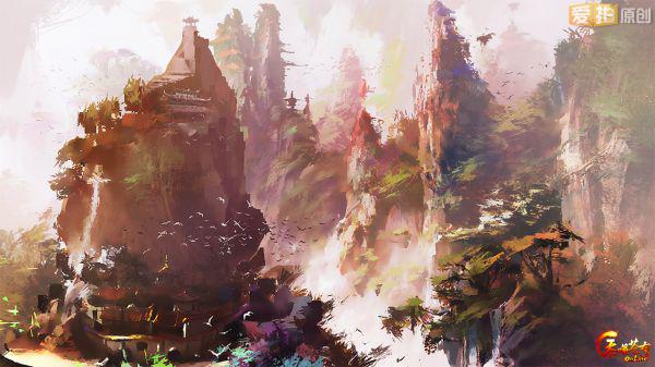 东方玄幻空战美学《吞噬苍穹》场景原画赏 - 爱